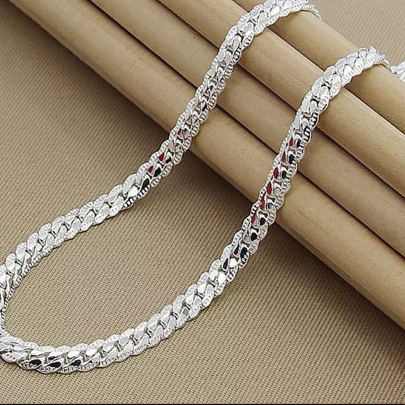 NEW* Men silver necklace shiny 925 link se…